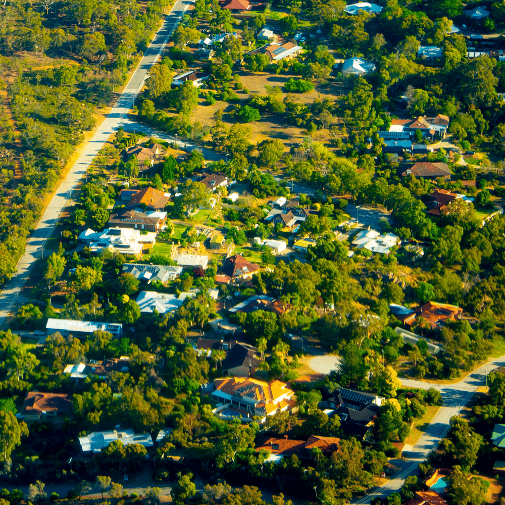Mortgage Guide - Aerial view of houses in Perth