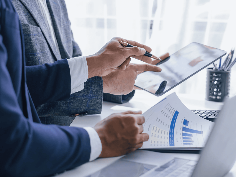 Asset Finance - men discussing asset management